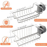 2 Pcs Shower Caddy No Drilling Stainless Steel, Stainless Steel Telescopic Bathroom Shelf, Shower Support Shelf, Shower Bar Soap Holder