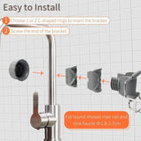 2 Pcs Shower Caddy No Drilling Stainless Steel, Stainless Steel Telescopic Bathroom Shelf, Shower Support Shelf, Shower Bar Soap Holder