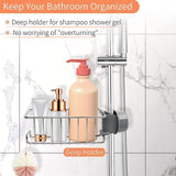 2 Pcs Shower Caddy No Drilling Stainless Steel, Stainless Steel Telescopic Bathroom Shelf, Shower Support Shelf, Shower Bar Soap Holder