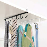 2 Pack Storage Hooks for Glasses, Kitchen Utensils, Tooth and Scarf, Bottom Hook for Cabinet, No Drilling Required, Black