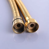 Gold Anti-Kink Flexible Shower Hose Stainless Steel with Solid Brass Connector, 1.5 m, 59 Inch