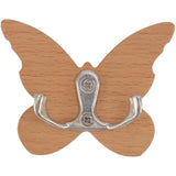 Wooden Butterfly Wall Hook, Wooden Wall Hanger for Coat, Clothes, Hat, Towel