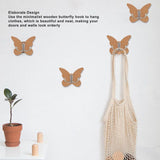 Wooden Butterfly Wall Hook, Wooden Wall Hanger for Coat, Clothes, Hat, Towel