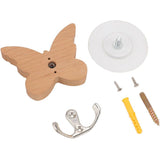 Wooden Butterfly Wall Hook, Wooden Wall Hanger for Coat, Clothes, Hat, Towel