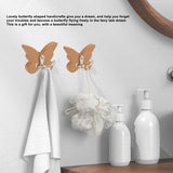 Wooden Butterfly Wall Hook, Wooden Wall Hanger for Coat, Clothes, Hat, Towel