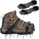 1 Pair Lawn Aerator, Lawn Scarifier Scarifier Spiked Shoes with Adjustable Straps, Universal Indoor and Outdoor, Black