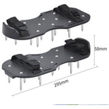 1 Pair Lawn Aerator, Lawn Scarifier Scarifier Spiked Shoes with Adjustable Straps, Universal Indoor and Outdoor, Black
