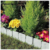 20 Pcs Garden Edging Lawn Edging Stone Effect Fence Lawn Edge Grey Decorative Garden Edging, 5 m