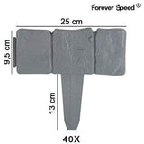 20 Pcs Garden Edging Lawn Edging Stone Effect Fence Lawn Edge Grey Decorative Garden Edging, 5 m
