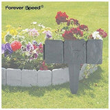 20 Pcs Garden Edging Lawn Edging Stone Effect Fence Lawn Edge Grey Decorative Garden Edging, 5 m