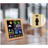 Wireless Weather Clock, Multifunctional Color Screen Clock, Home Touchscreen Thermometer and Hygrometer Alarm Clock