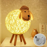 LED Night Light, Sheep Rattan Bedside Lamp, Children Night Light Projector, LED Night Lamp for Bedroom, Baby Room, Living Room, Gift, 110 cm