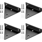 4 Pcs Floating Shelf Brackets, Invisible Triangle Wall Mounted Shelf Brackets, Metal Wall Shelf Brackets for Shelves