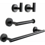 4 Pcs Bathroom Hardware Set, Matte Black Bathroom