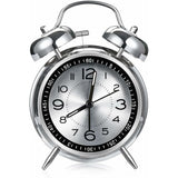 Loud Alarm Clock for Adults Heavy Sleepers, Silent Quartz with Backlight, Twin Bell, Grey, 4 Inch