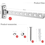 2 Pack Stainless Steel Folding Wall Mounted Clothes Drying Racks, Wall Mounted Foldable Clothes Hanger with Screws and Plugs for Bedroom Living Room