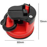 Stone Knife Sharpener, Kitchen Knife Sharpener Safety Scissors Blade Grinder, Tungsten Diamond Knife Sharpening Tool with Suction Cup, Red