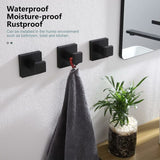3 Pack Robe and Towel Hooks, Stainless Steel Home Hooks and Coat Hooks Bathroom Hardware Wall Mounted, Matte Black