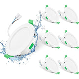 6 Pack Recessed LED Spotlight, 230V, 7W, Dimmable, Ip44. Recessed Spotlights for Bathroom and Kitchen, 3000K 4000K 6500K Recessed Spotlights, 68 mm