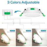6 Pack Recessed LED Spotlight, 230V, 7W, Dimmable, Ip44. Recessed Spotlights for Bathroom and Kitchen, 3000K 4000K 6500K Recessed Spotlights, 68 mm