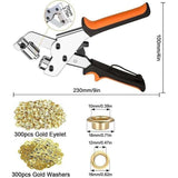 300 Pack Tarpaulin Eyelet Pliers, Eyelets, Diameter, Portable Eyelet Pliers for Fabrics, Tarpaulins, Leather, 10 mm