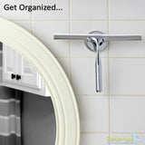 Bathroom Shower Squeegee with Suction Cup Hook for Glass, Mirror, Door Cleaning Rustproof Stainless Steel