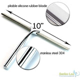 Bathroom Shower Squeegee with Suction Cup Hook for Glass, Mirror, Door Cleaning Rustproof Stainless Steel