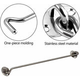 4 Pack Cabin Hooks, Thick Solid Stainless Steel Window Hooks with Mounting Screws for Barn Door, Bathroom, Sliding Door, Silver, 12 Inch