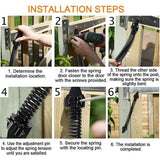 Spring Door Closer Adjustable Door Closer Outdoor Carbon Steel Spring Door Closer Screw Garden Door Closer for Household Gates Farm Fences, 14 Inch