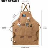 Kitchen Apron Water Resistant Cotton Linen Cross Back Adjustable Apron Black