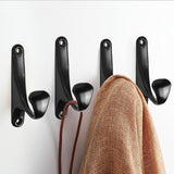 6 Pcs Wall Mounted Coat Hooks, Retro Coat Hooks, Wall Mounted Metal Hooks, Black Robe Hooks, Towel Hook, Hat Hook, Door Hook for Bathroom Kitchen
