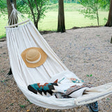 Hammock Outdoor Reinforced Anti-Rollover Hammock for Home Dormitory Summer Camping, Beige Double, 190 x 150 cm, 74.8 x 59.1 Inch