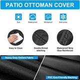 Outdoor Patio Furniture Cover, Oxford Fabric With PVC Backing Waterproof Protector For Rectangular Table Or Sofa, Black, 72 x 47 x 28 in