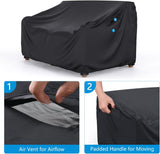 Waterproof Garden Bench Cover for 2 Seater Bench Black, 199 x 84 x 82 cm