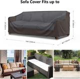 Waterproof Garden Bench Cover for 2 Seater Bench Black, 264 x 102 x 89 cm