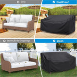 Waterproof Garden Bench Cover for 2 Seater Bench Black, 264 x 102 x 89 cm