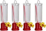 4 Pack Mini Hummingbird Feeder, Plastic Red Cute Nectar Feeders with Hanging Wires for Outdoor, 2.3oz