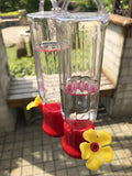 4 Pack Mini Hummingbird Feeder, Plastic Red Cute Nectar Feeders with Hanging Wires for Outdoor, 2.3oz