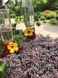 4 Pack Mini Hummingbird Feeder, Plastic Red Cute Nectar Feeders with Hanging Wires for Outdoor, 2.3oz