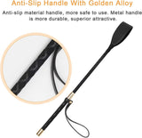 Riding Crop Horse Whip with PU Leather Slapper, Equestrian Crop for Horses Training, Black, 18 Inch
