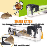 2 Pack Humane Mouse Traps, No Kill Rat Live Traps Catch and Release for Chipmunks, Reusable Pet and Children Friendly, Black, 12 Inches