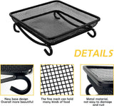 Ground Bird Feeder Tray, Metal Mesh Platform Seed Tray for Wild Birds, Doves, Squirrels, Garden Yard Decoration, 1 Pack
