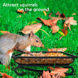 Ground Bird Feeder Tray, Metal Mesh Platform Seed Tray for Wild Birds, Doves, Squirrels, Garden Yard Decoration, 1 Pack