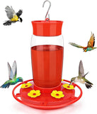 Plastic Hummingbird Feeder, Ant and Bee Proof, Outdoor Hanging, 23 OZ