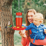 Plastic Hummingbird Feeder, Ant and Bee Proof, Outdoor Hanging, 23 OZ