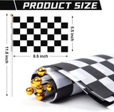 30Pcs Checkered Racing Stick Flags, Black and White Hand Held Race Car Flags for Party Decorations