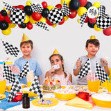 30Pcs Checkered Racing Stick Flags, Black and White Hand Held Race Car Flags for Party Decorations