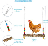 7PCS Chicken Coop Toys, Chicken Swing Ladder Perch Roosts, Xylophone Mirror with Bells, Vegetable Fruit Hanging Feeder for Hens Bird Parrot