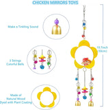 7PCS Chicken Coop Toys, Chicken Swing Ladder Perch Roosts, Xylophone Mirror with Bells, Vegetable Fruit Hanging Feeder for Hens Bird Parrot