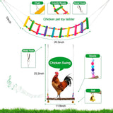7PCS Chicken Coop Accessories Toys, Chicken Xylophone, Mirror Toy, Ladder Bridge, Coop Swing, Vegetable Hanging Feeder, Chewing Foraging Toys for Hens
